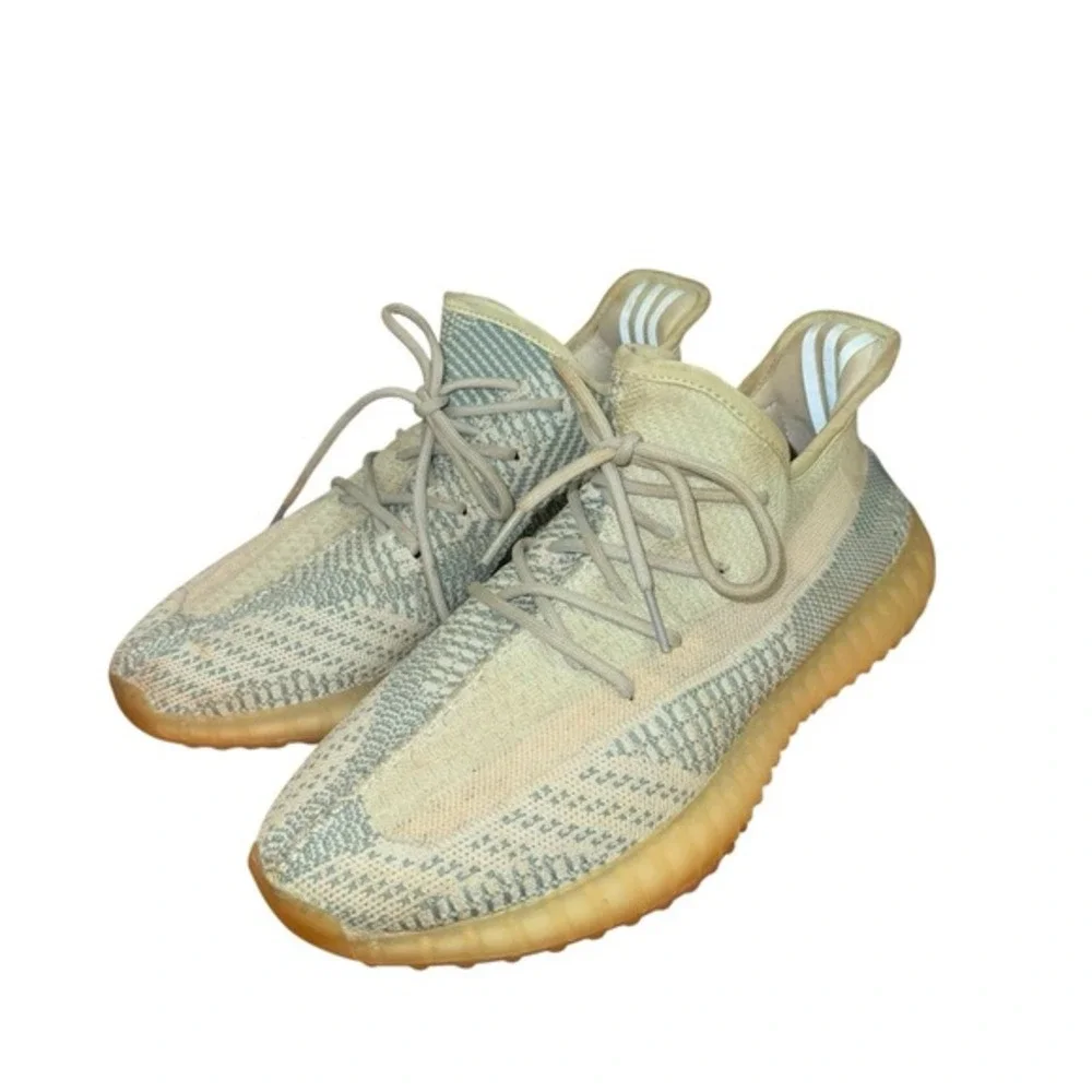 Adidas Yeezy Boost 350 V2 MENS 9.5 PRE-OWNED Cloud‎ White Shoes/Sneakers FW3043